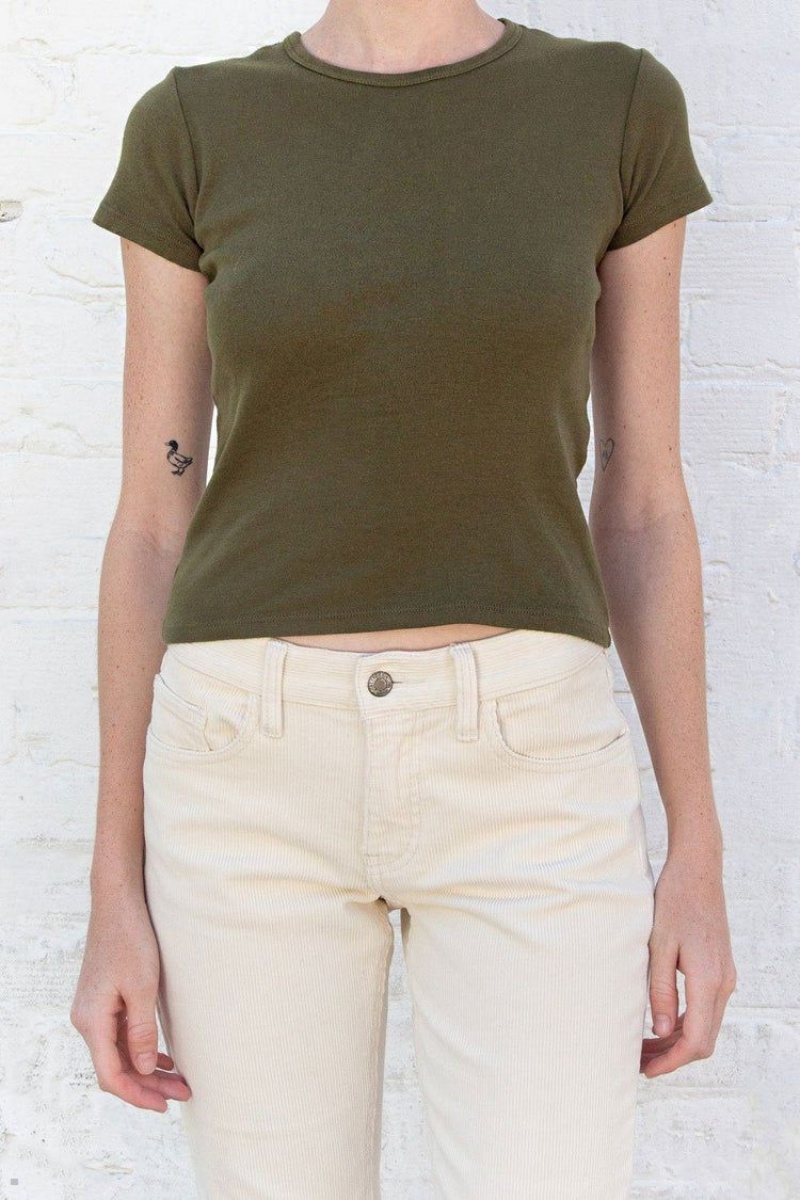 Hauts Brandy Melville Hailie Vert Olive | XRZ-58559466